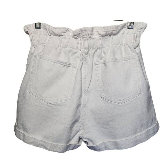 Greene St Denim Women Shorts, High Rise Paper Bag Waist White Jean Shorts, Sz 29 - Picture 10 of 10